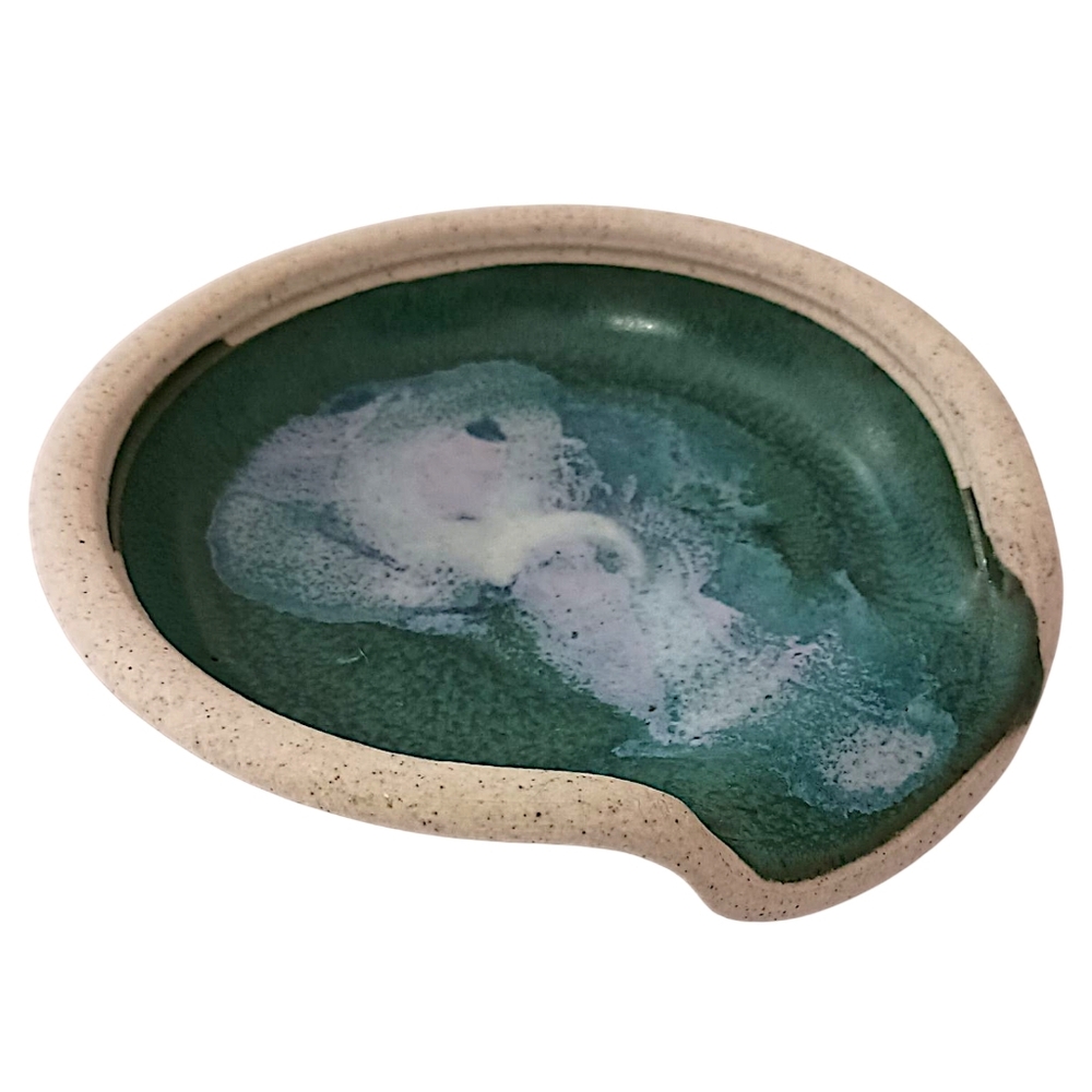 Studio Pottery Spoon Rest Handmade Glazed Farmhouse Trinket Dish Rustic Cabin - Picture 10 of 16